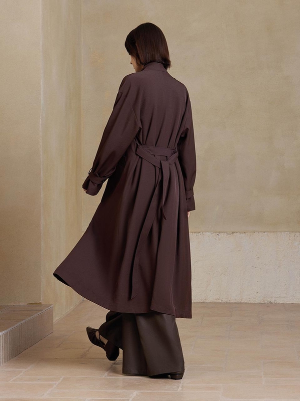 YY_Belted brown trench coat