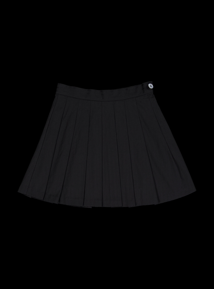 Stripe pleats skirt (black)