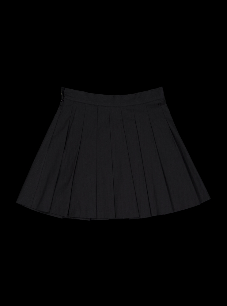 Stripe pleats skirt (black)