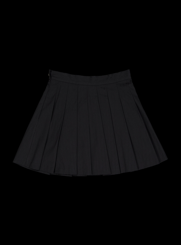 Stripe pleats skirt (black)