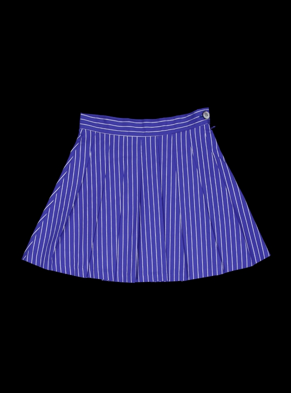 Stripe pleats skirt (blue)