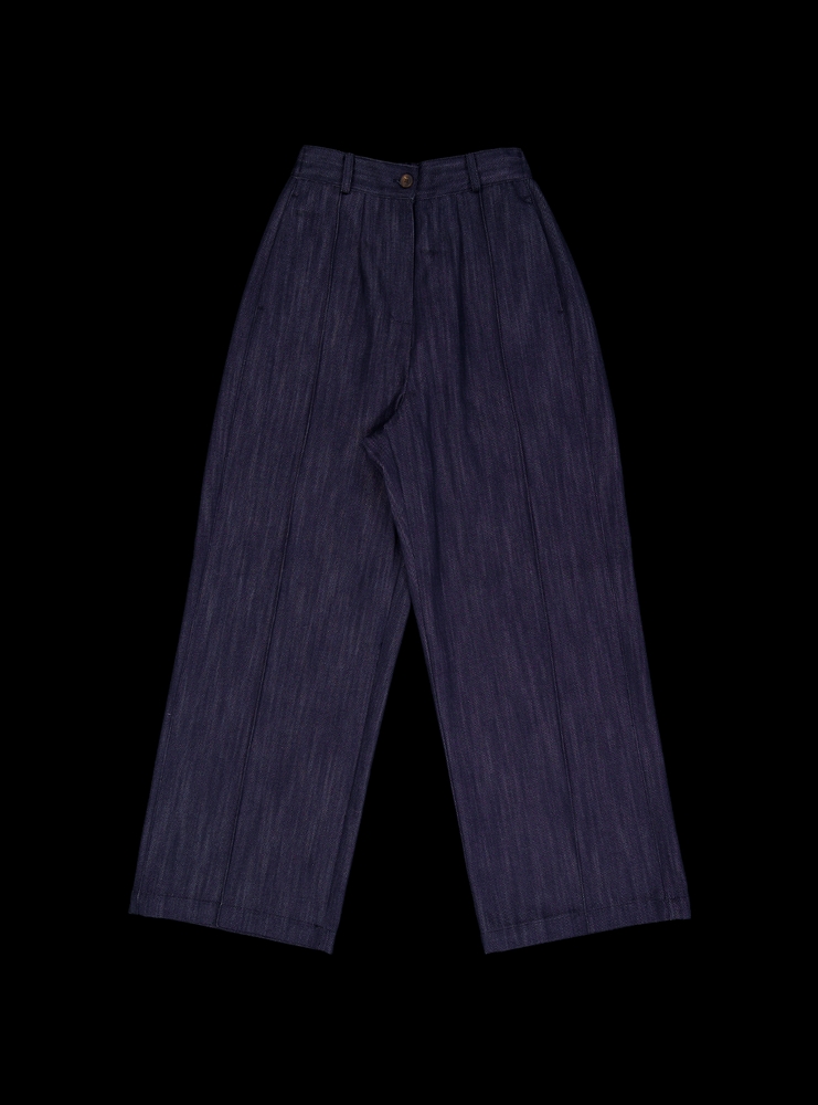 Back string pants (navy)