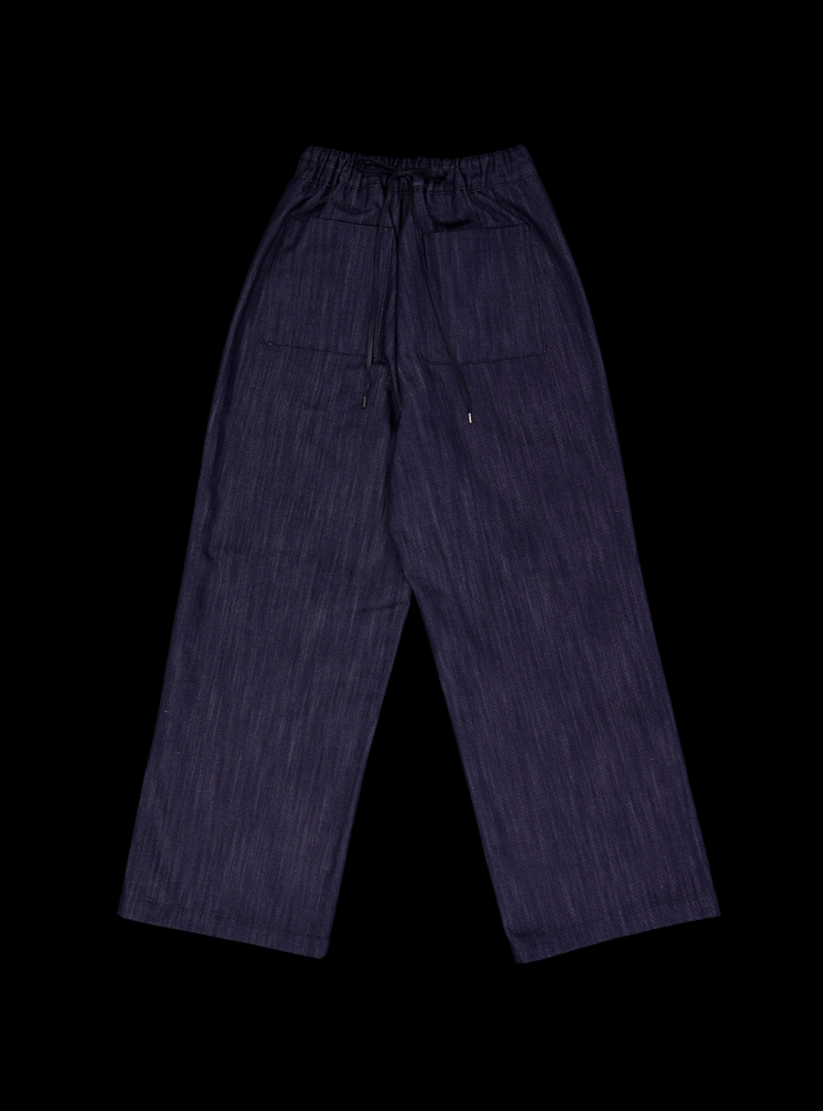 Back string pants (navy)