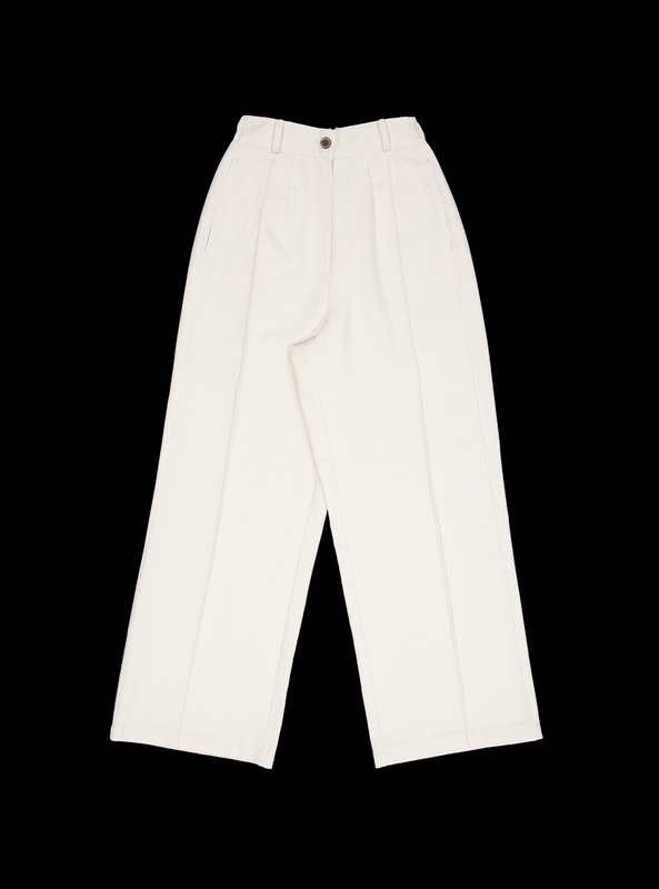 Back string pants (beige)