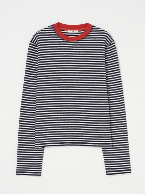 PABLO PEACH STRIPE KNIT TEE RED