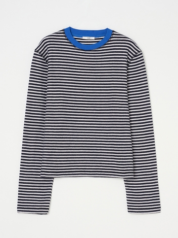 PABLO PEACH STRIPE KNIT TEE BLUE