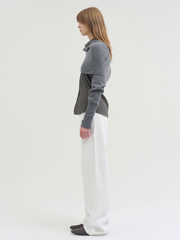 FLEXORA MULTIWAY MUFFLER KNIT TOP GRAY