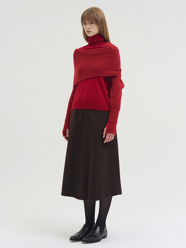 FLEXORA MULTIWAY MUFFLER KNIT TOP RED