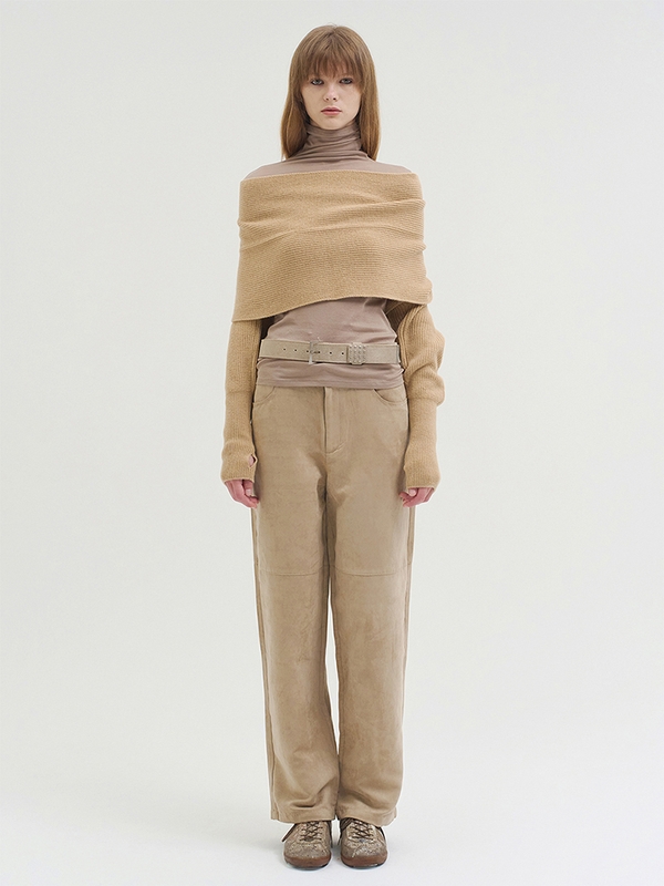 FLEXORA MULTIWAY MUFFLER KNIT TOP CAMEL