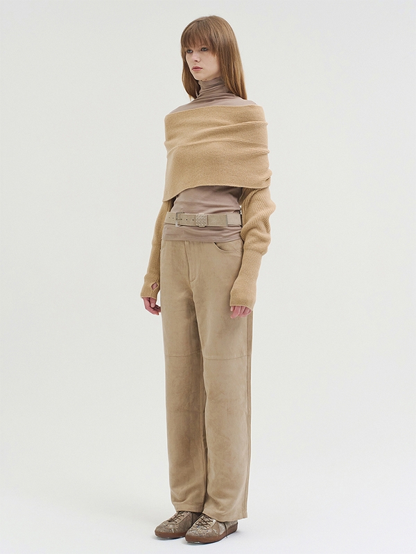 FLEXORA MULTIWAY MUFFLER KNIT TOP CAMEL