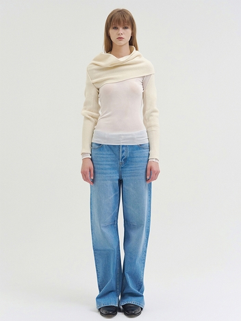 FLEXORA MULTIWAY MUFFLER KNIT TOP IVORY