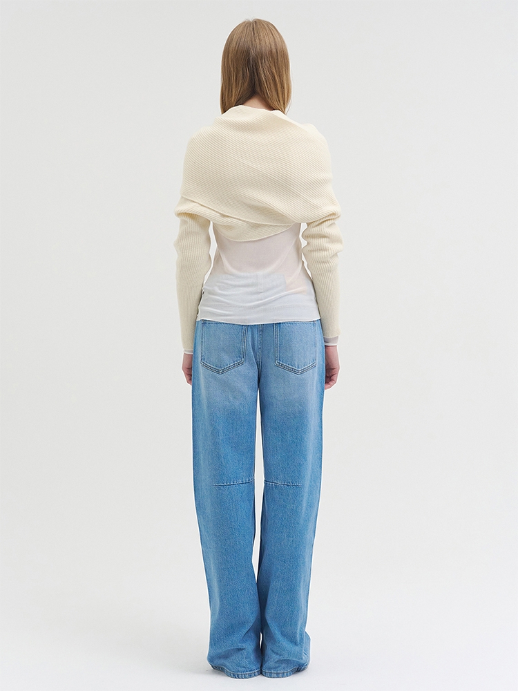 FLEXORA MULTIWAY MUFFLER KNIT TOP IVORY