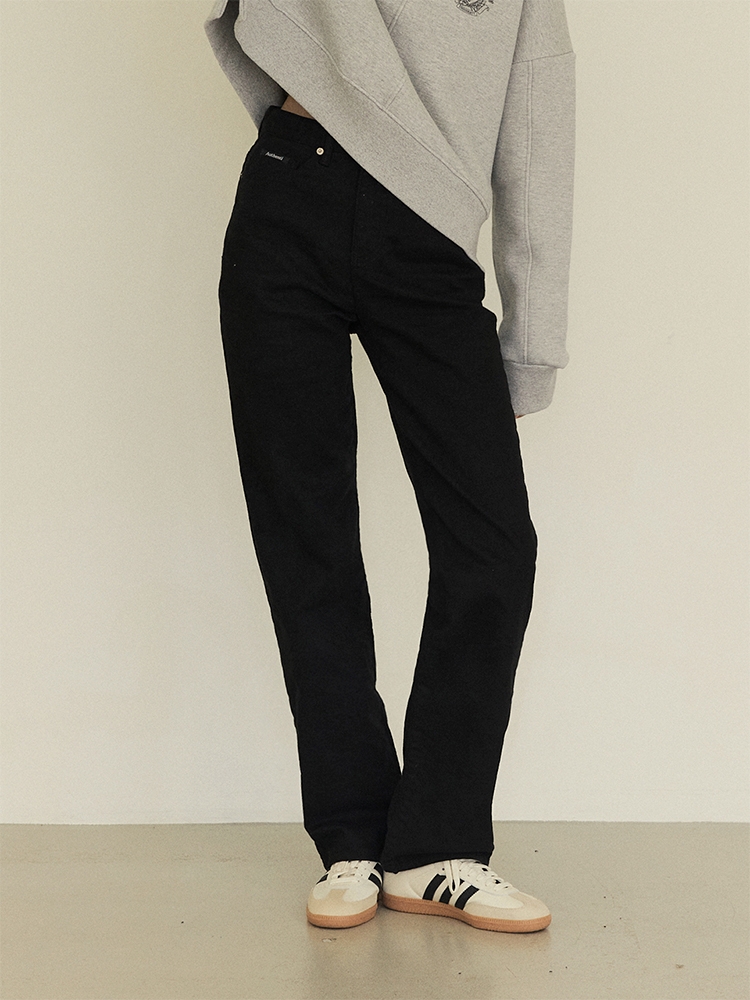 [기모] PATCH STRAIGHT COTTON PANTS (2COLORS)