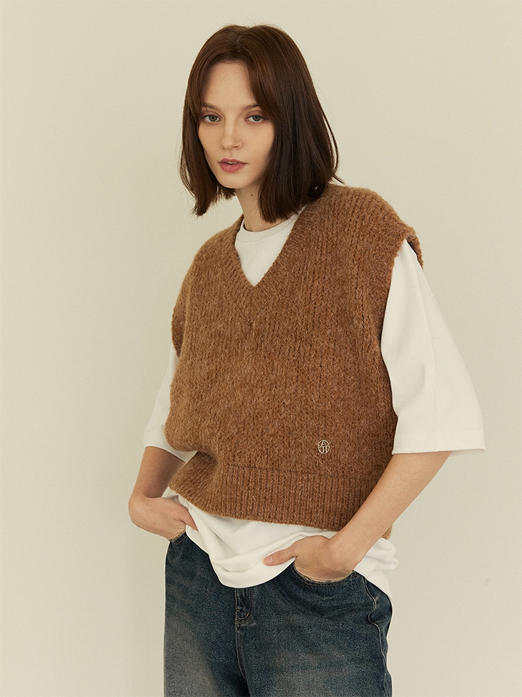 WARM CROP VEST (2COLORS)