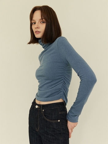 SHIRRING TURTLENECK (3COLORS)