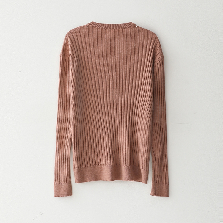 Bluesf merino wool henry neck knitwear - Peach