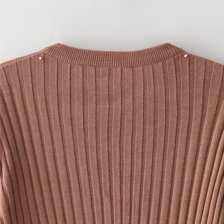 Bluesf merino wool henry neck knitwear - Peach