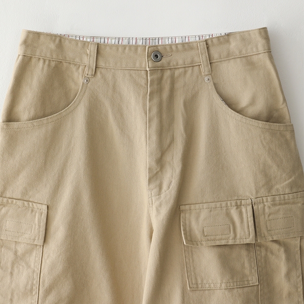 Bluesf semi-wide washed cargo pants