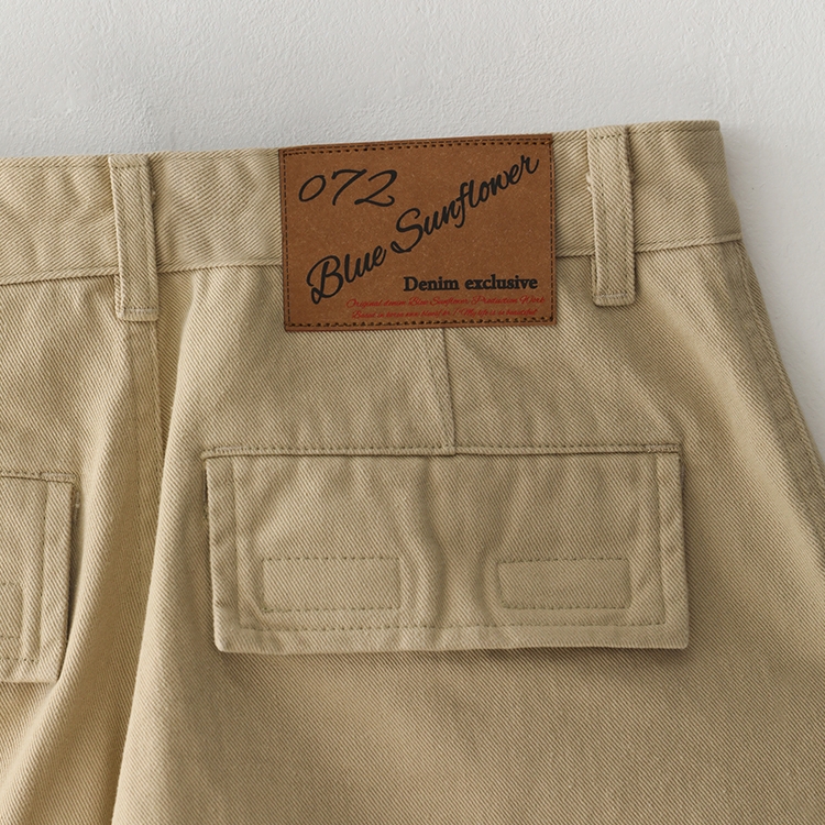 Bluesf semi-wide washed cargo pants