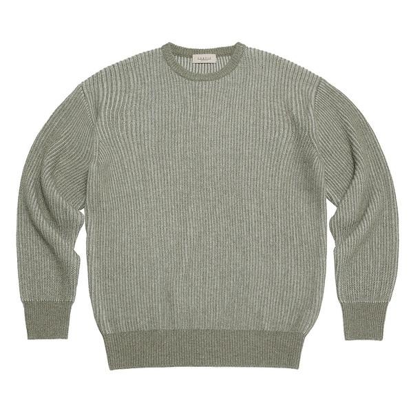 Cashmere Blended Crew neck Knit (Khaki)