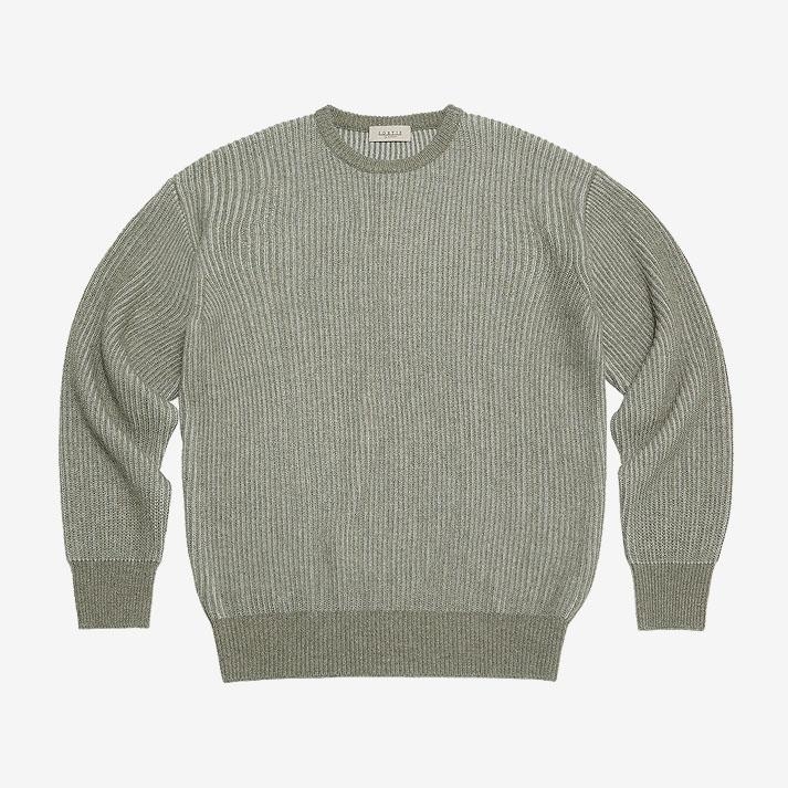 Cashmere Blended Crew neck Knit (Khaki)