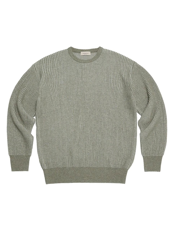 Cashmere Blended Crew neck Knit (Khaki)