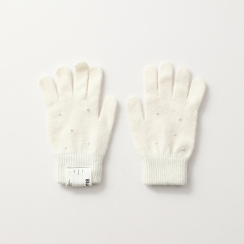 Bluesf angora wool knit gloves - Ivory