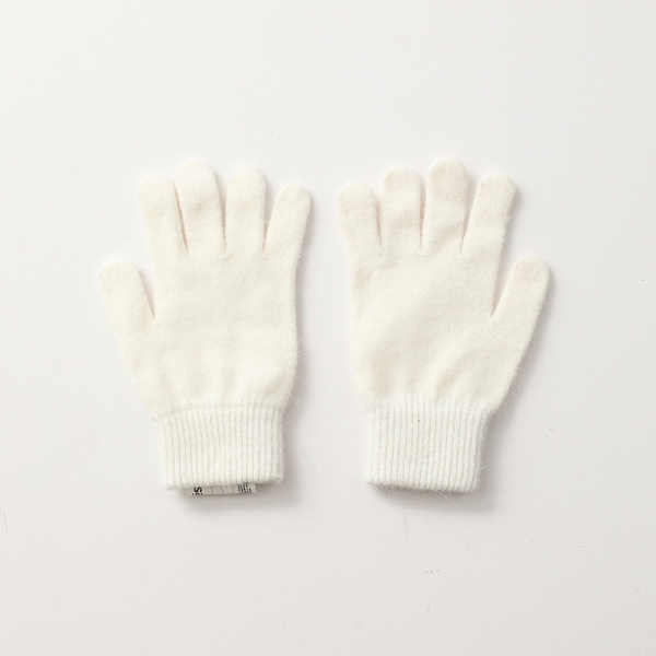 Bluesf angora wool knit gloves - Ivory