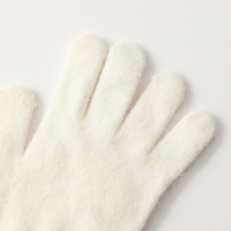 Bluesf angora wool knit gloves - Ivory