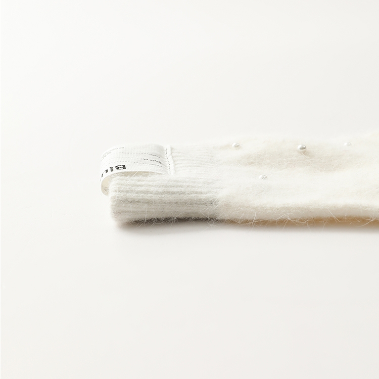 Bluesf angora wool knit gloves - Ivory