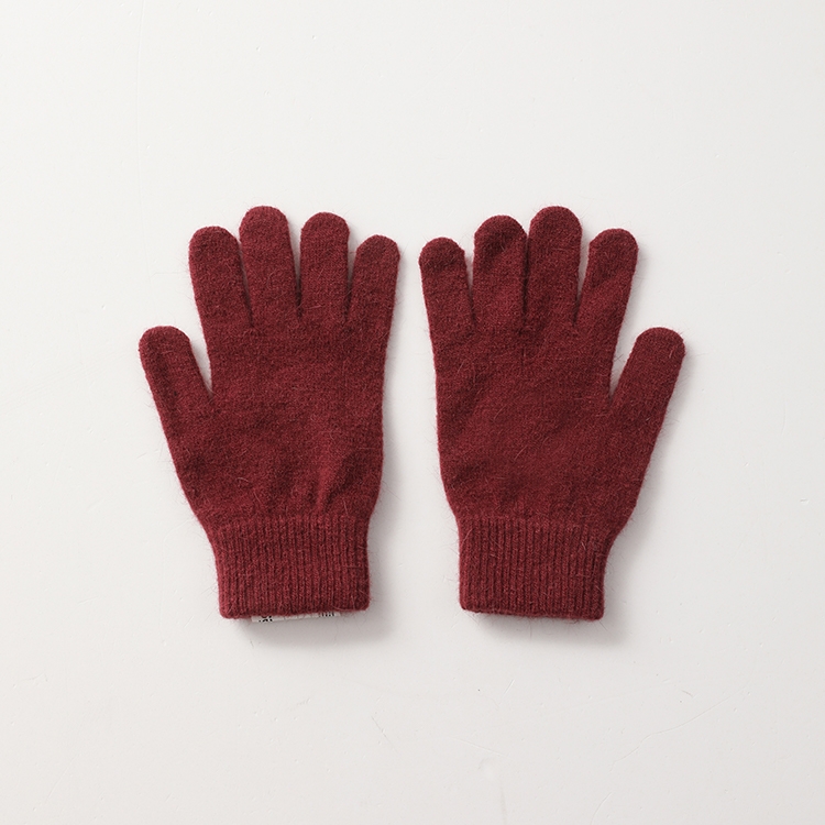 Bluesf angora wool knit gloves - Wine