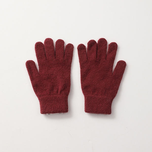 Bluesf angora wool knit gloves - Wine