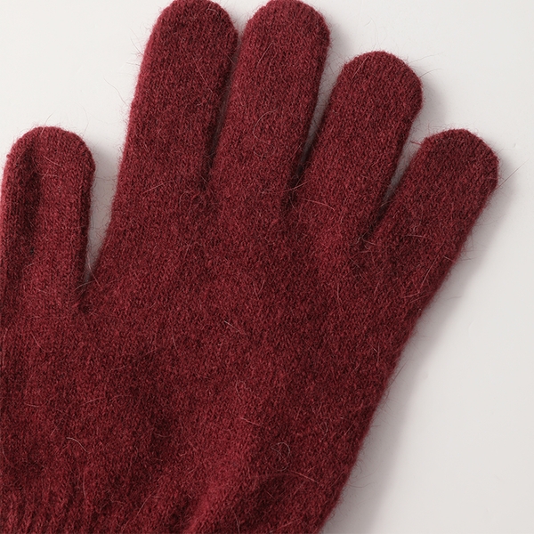 Bluesf angora wool knit gloves - Wine