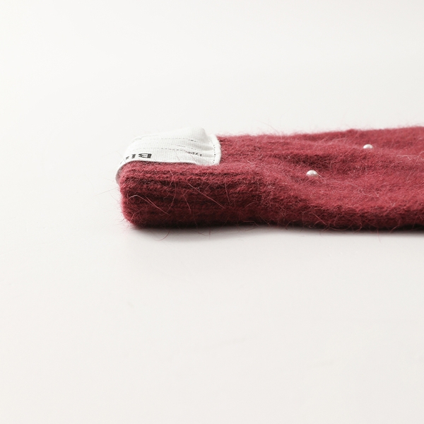 Bluesf angora wool knit gloves - Wine