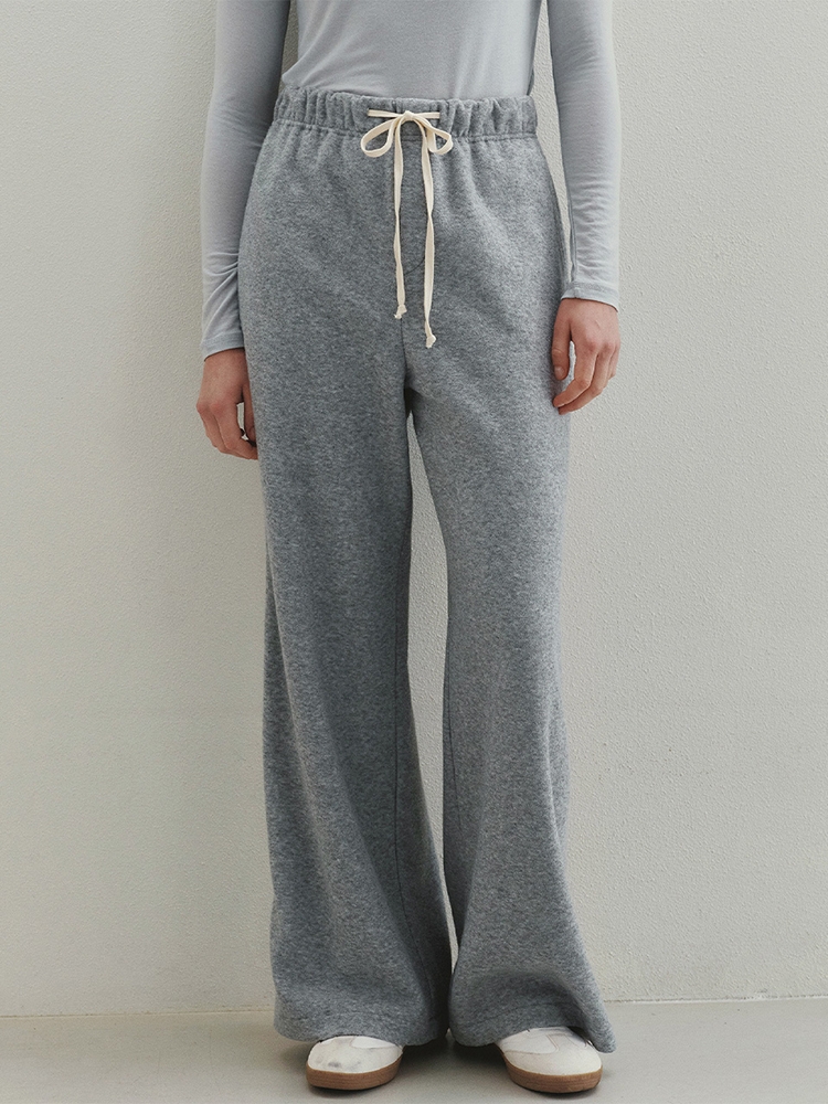 Easy Wide Boucle Sweat Pants (Melange Gray)