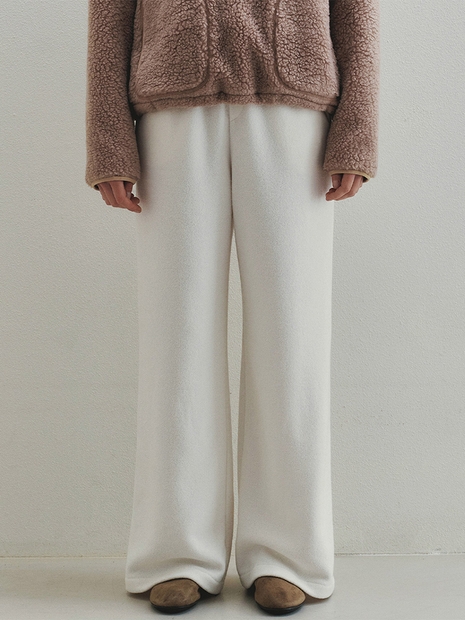 Easy Wide Boucle Sweat Pants (Ivory)