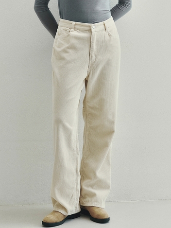 Fade Corduroy Wide Pants (Cream)