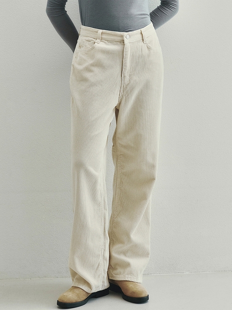 Fade Corduroy Wide Pants (Cream)