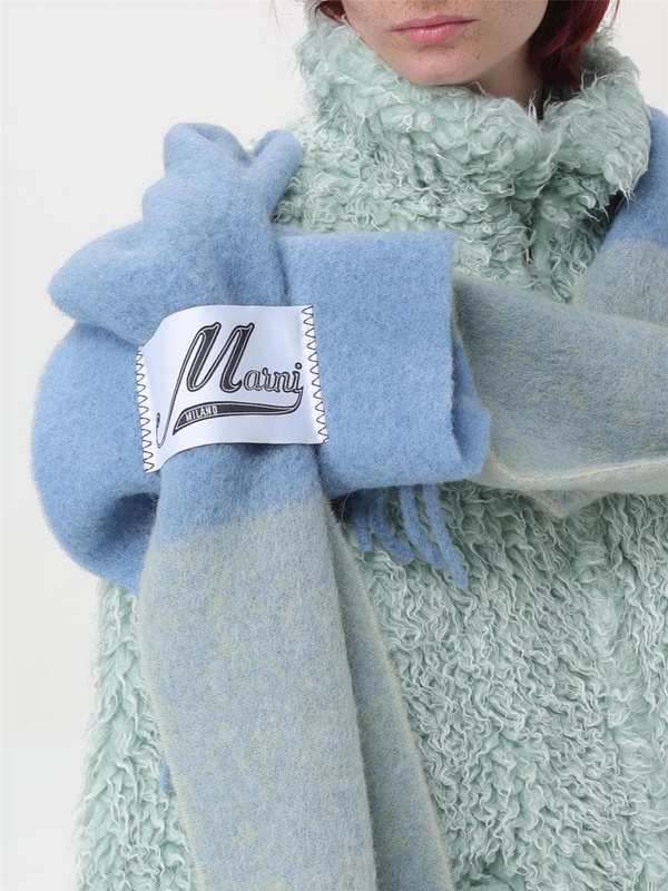 마르니 FW24 Marni Alpaca scarf SCMC0122Y0UAW037 STB47 Light Blue