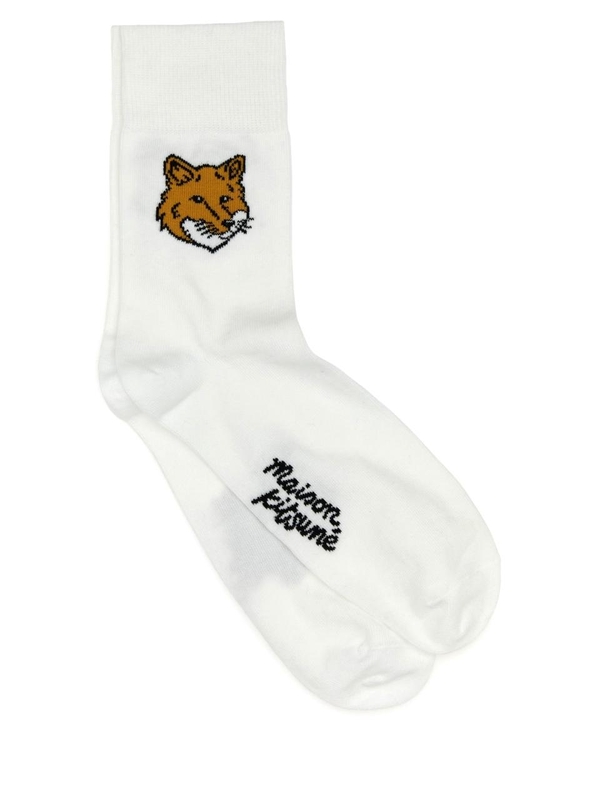 메종키츠네 FW24 MAISON KITSUNE SOCKS MM06402KT0010 P100 WHITE