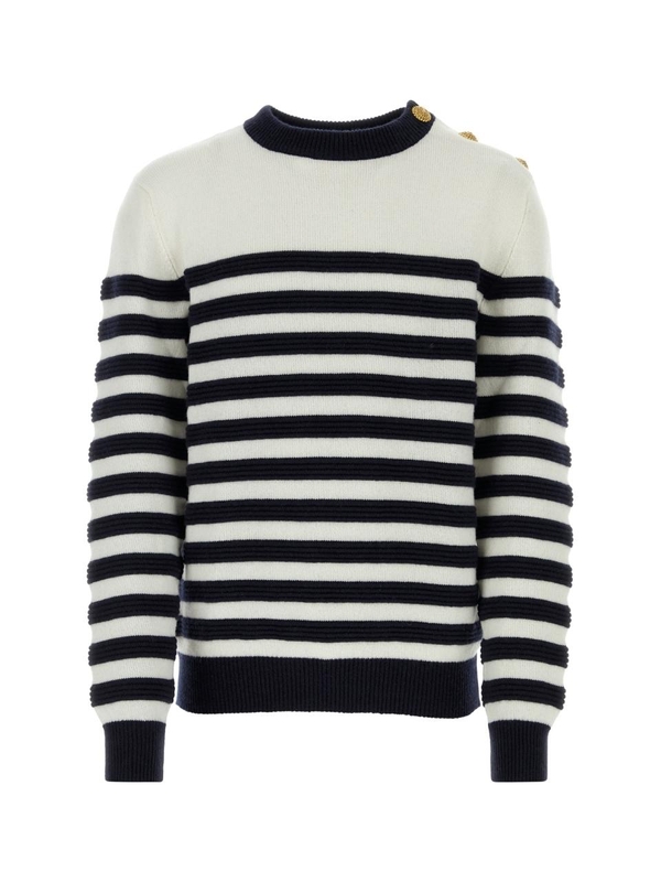 발망 FW24 BALMAIN KNITWEAR DH1KD010KG88 GCR BLANCMARINE