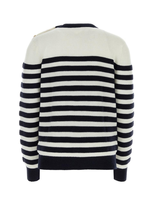 발망 FW24 BALMAIN KNITWEAR DH1KD010KG88 GCR BLANCMARINE