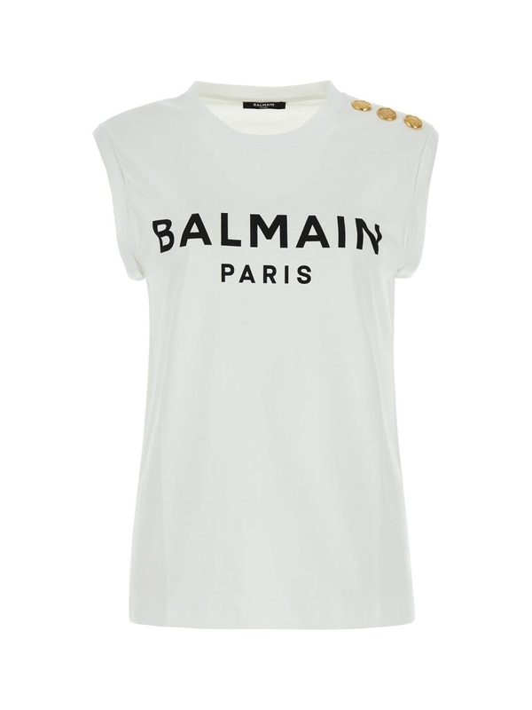 발망 FW24 BALMAIN T-SHIRT CF1ED001BB02 GAB BLANCNOIR