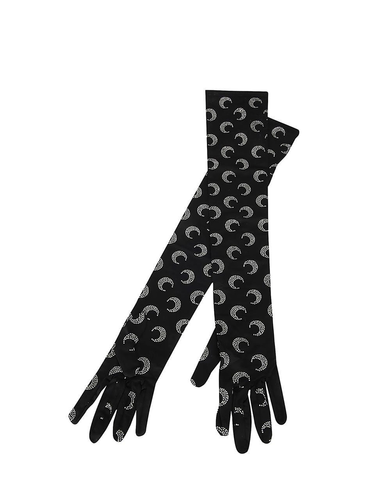 마린세르 FW24 MARINE SERRE GLOVES WSA024A BK95 BLACK STRASS