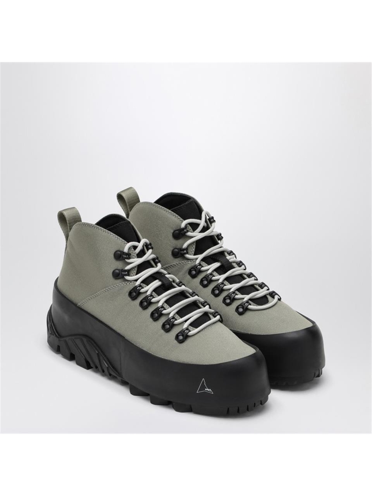 로아 FW23 ROA Olive green lace-up canvas sneaker CVFA70NY Green