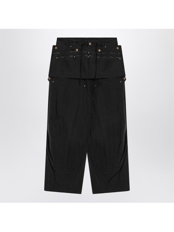 니들스 FW24 Needles H.D. Apron black trousers PU194CO Black