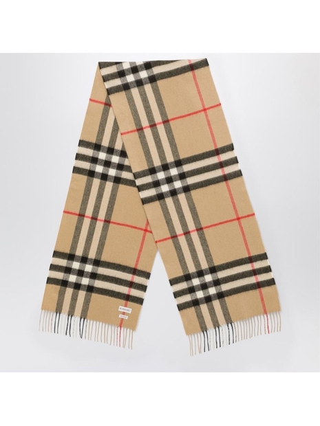 버버리 SS25 Burberry Cashmere scarf with Check motif 8076576130655 Beige