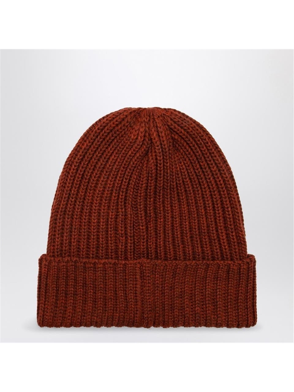 니들스 FW24 Needles Rust-coloured ribbed wool bonnet PU063WO Orange