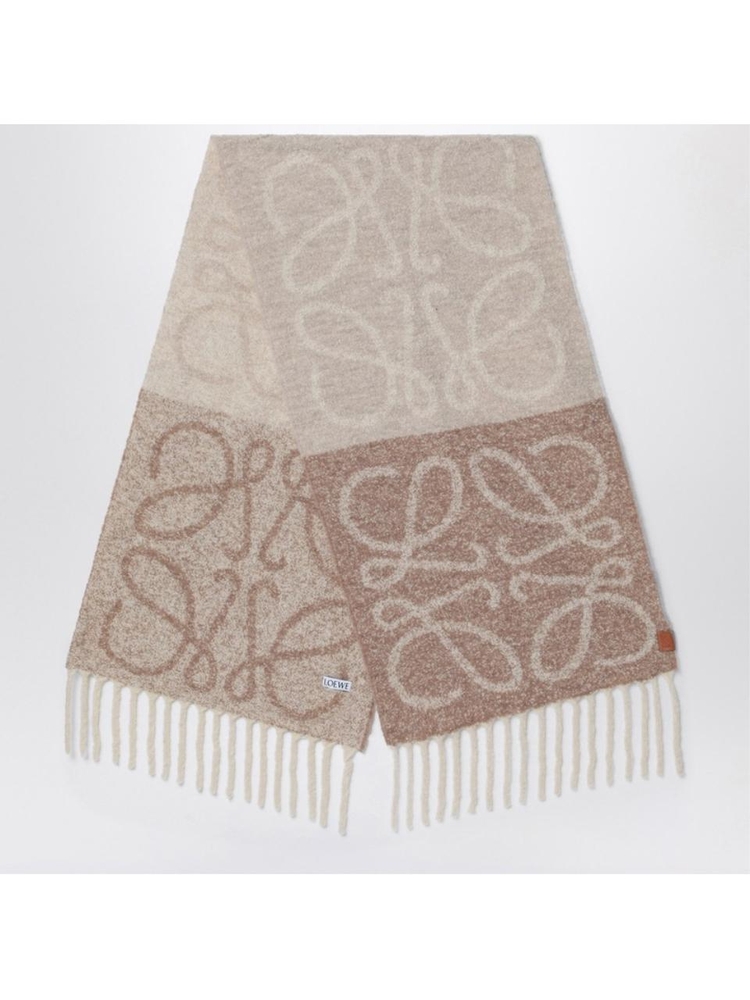 로에베 SS25 Loewe Anagram beige/white scarf F811257X79WO Beige