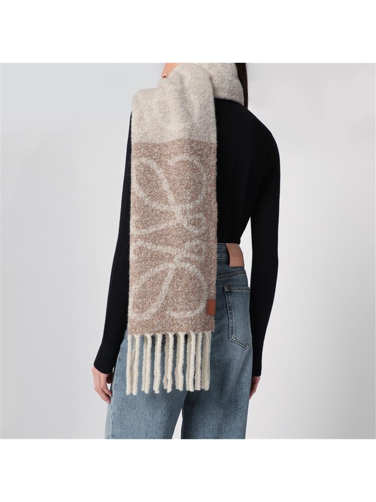 로에베 SS25 Loewe Anagram beige/white scarf F811257X79WO Beige